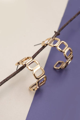 Square Link Hoops - Lulu Bella Boutique