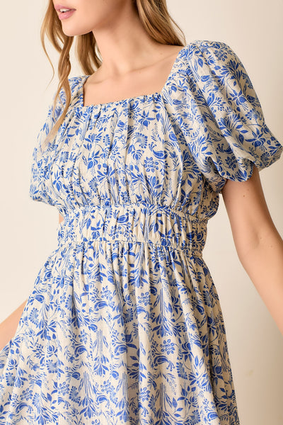 Bubble Sleeve Midi Dress - Lulu Bella Boutique
