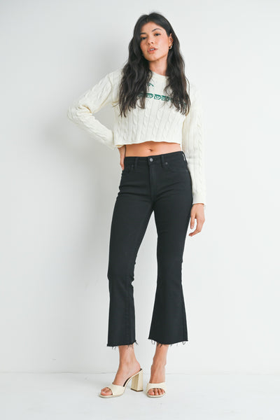 Stretch Cropped Flare Denim