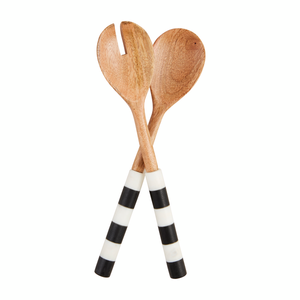 Striped Marble Salad Server Set