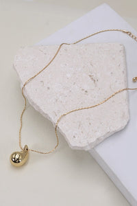 Brass Teardrop Charm Necklace