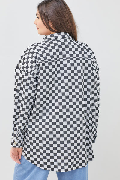 Textured Check Jacket in Extended Sizes