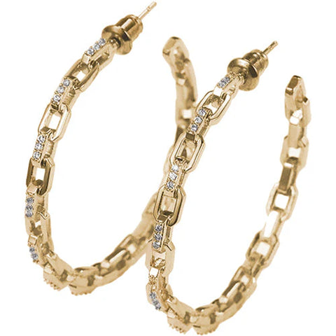 CZ Mini Link Chain Hoops