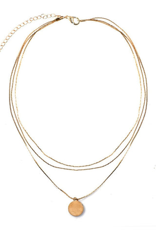 Triple Chain Disc Necklace