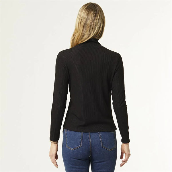 Hazel Turtleneck Top in Black