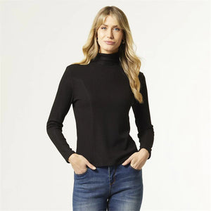 Hazel Turtleneck Top in Black