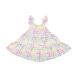 Twirly Dress in Gingham Daisy