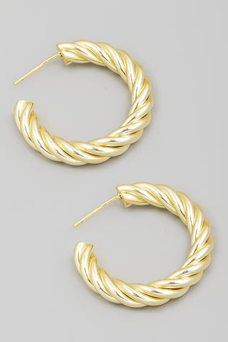 Round Twisted Hoop Earrings