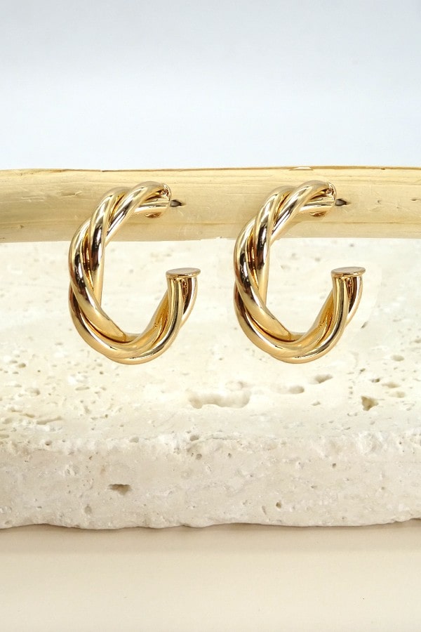 Twisted Hoop Earrings - Lulu Bella Boutique