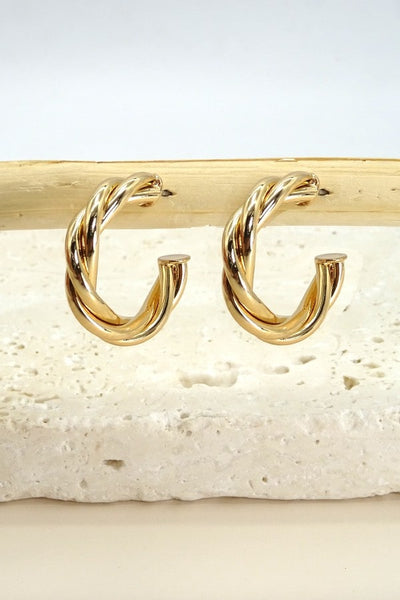 Twisted Hoop Earrings - Lulu Bella Boutique