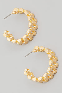 Solid Watch Chain Hoop Earrings