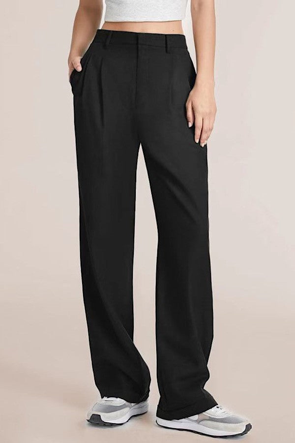 Wide Leg Trouser Pants in Black