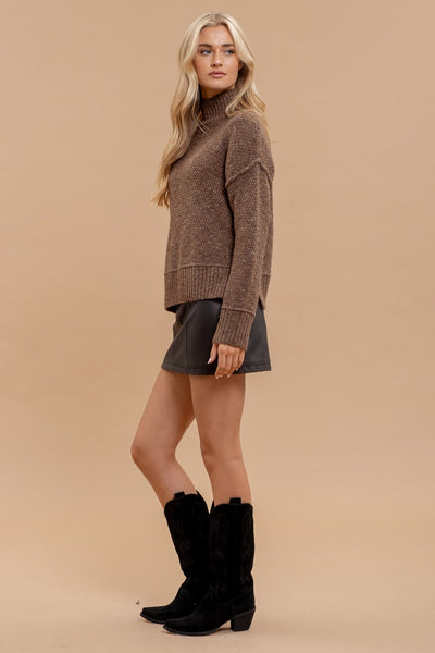 Wool Blend Turtleneck Sweater