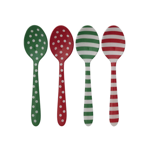 Enameled Stainless Steel Spoon with Dots/Stripes - Lulu Bella Boutique