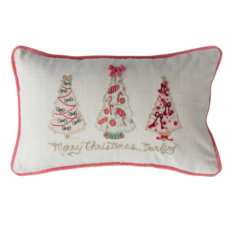 Lumbar Pillow with Christmas Trees - Lulu Bella Boutique