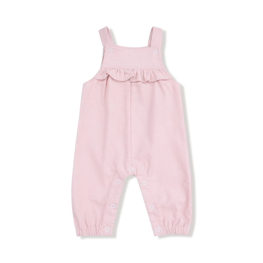 Veiled Pink Corduroy Yoke Ruffle Overall