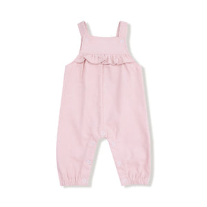 Veiled Pink Corduroy Yoke Ruffle Overall