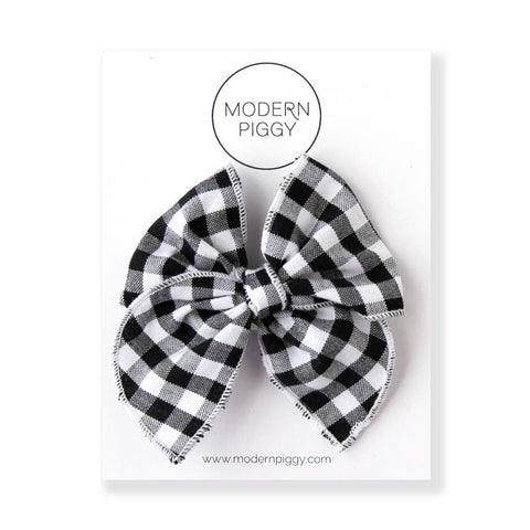 Modern Piggy - Black Gingham | Petite Party Bow - Lulu Bella Boutique