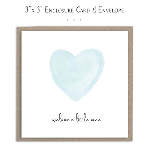 Susan Case Designs - Welcome Little One 'blue' Mini Card - Baby Boy Card - Lulu Bella Boutique