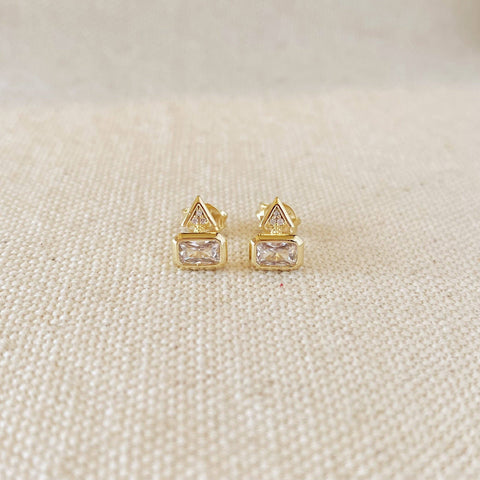 GoldFi - 18k Gold Filled Geometric Stud Earrings - Lulu Bella Boutique