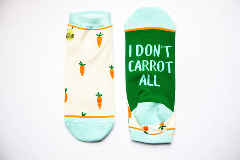 Woven Pear - Shorty Socks, I Don't Carrot All - Lulu Bella Boutique