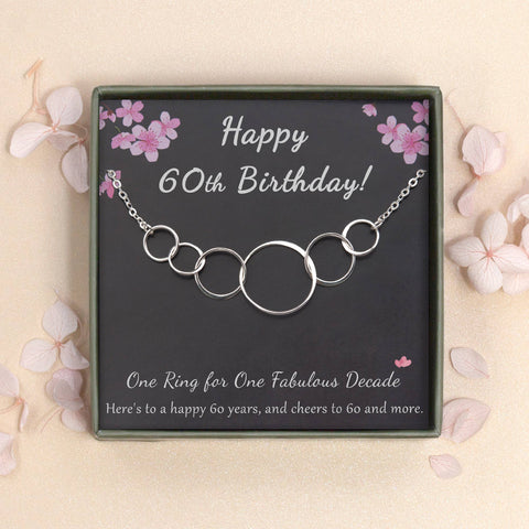 Anavia - Happy 60th Birthday Sterling Silver Necklace Jewelry Set - Lulu Bella Boutique