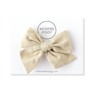 Modern Piggy - Parchment | Oversized Hand-tied Bow