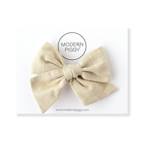 Modern Piggy - Parchment | Oversized Hand-tied Bow - Lulu Bella Boutique