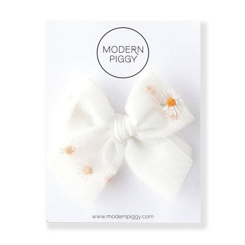 Modern Piggy - English Daisy | Tulle Bow - Lulu Bella Boutique
