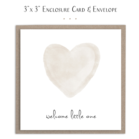 Susan Case Designs - Welcome Little One Mini Card in Neutral - Tiny Card - Lulu Bella Boutique