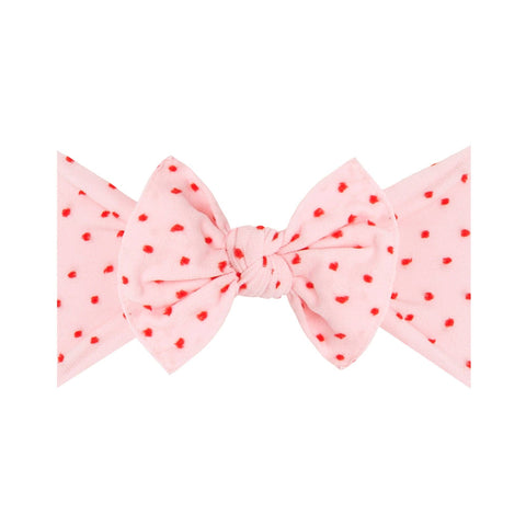 PATTERNED SHABBY KNOT: pink / red dot - Lulu Bella Boutique