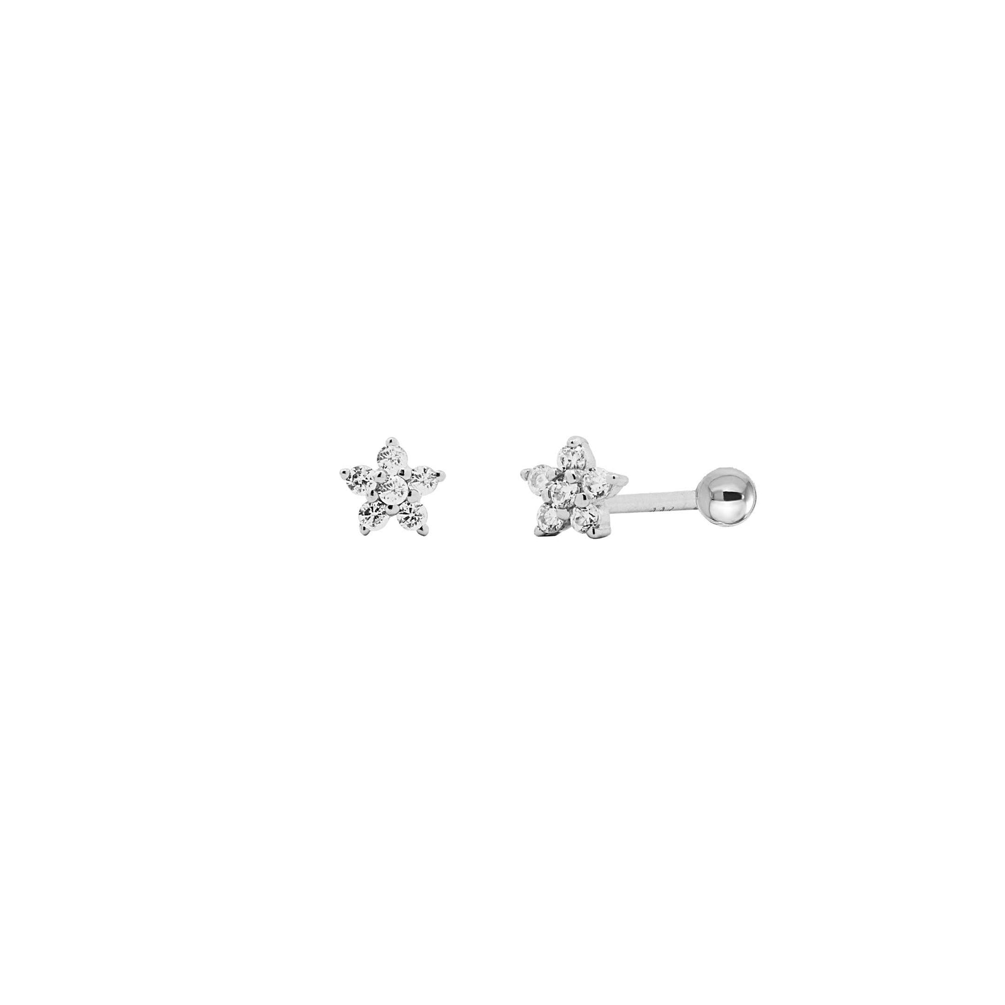 KIKICHIC - CZ Diamond Flower Screw Flat Back Earrings - Lulu Bella Boutique