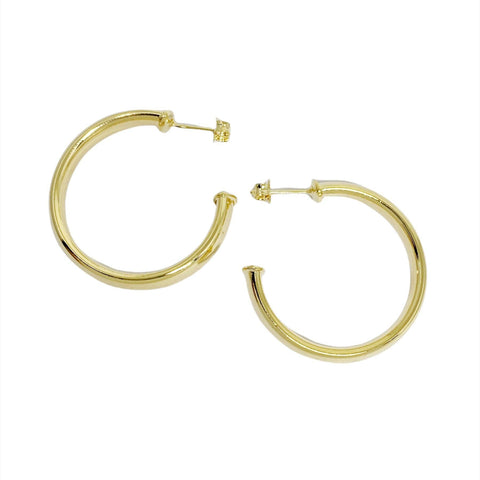 GoldFi - 18k Gold Filled Polished Slightly Twisted C Hoop - Lulu Bella Boutique