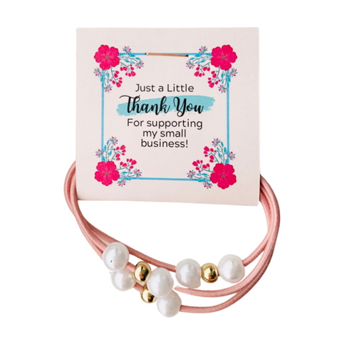 Tiny Gift Society - Thank You Pearl Hair Tie - Lulu Bella Boutique