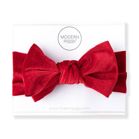 Modern Piggy - Crimson | Velvet Baby Band - Lulu Bella Boutique