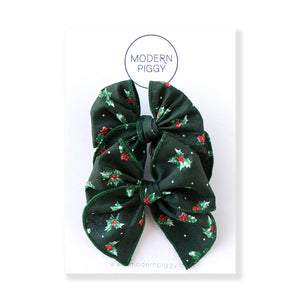 Holly Jolly | Pigtail Set - Petite Party Bow