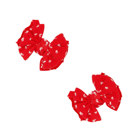 2PK BABY SHAB CLIPS: cherry / white dot