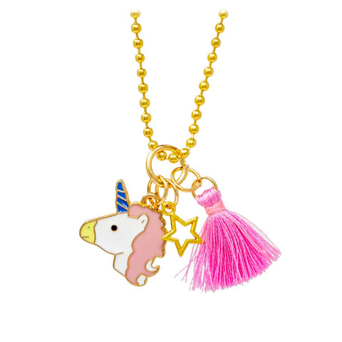 Tiny Treats and ZOMI GEMS - Unicorn, Tassel & Star Gold Charm Necklace By ZOMI GEMS - Lulu Bella Boutique