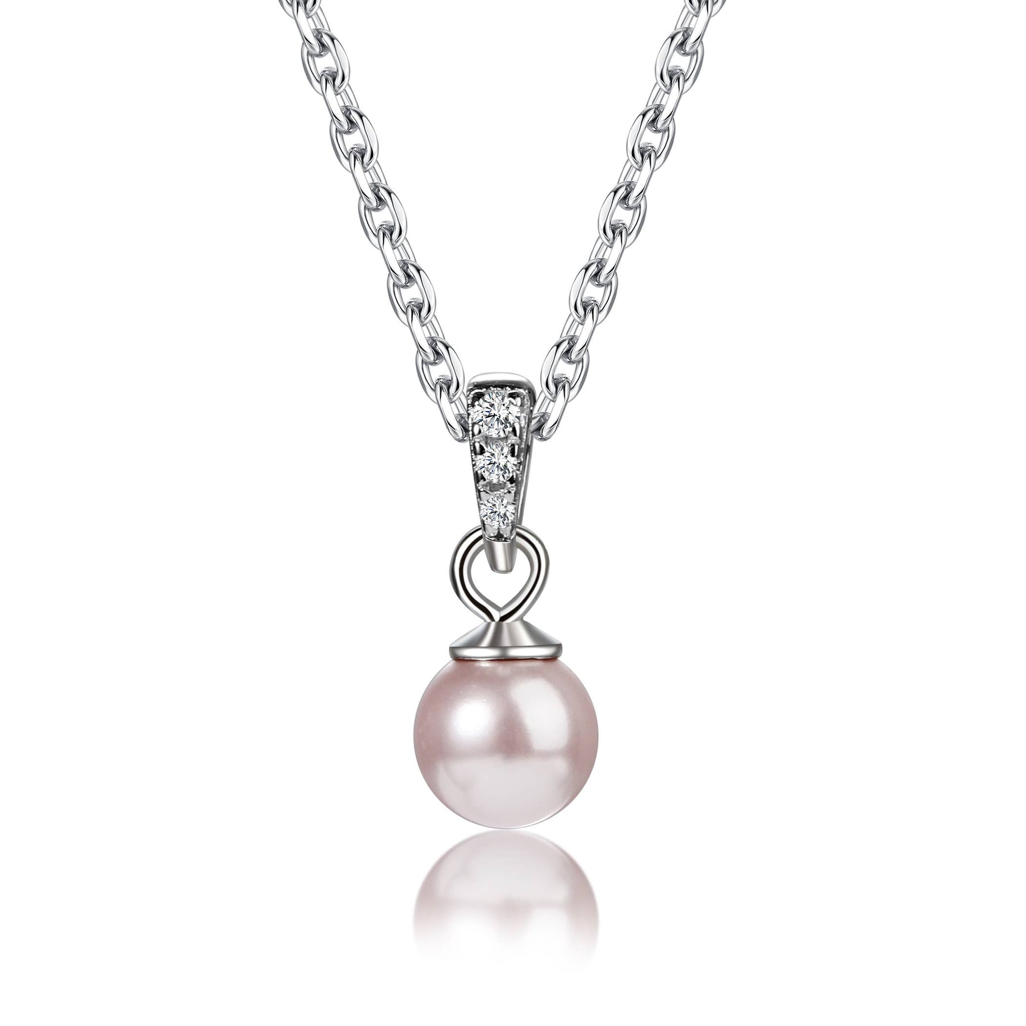 Cherished Moments - Girls Sterling Silver Girls Pearl Pendant Necklace Kids