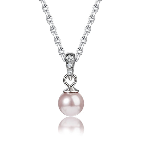 Cherished Moments - Girls Sterling Silver Girls Pearl Pendant Necklace Kids - Lulu Bella Boutique