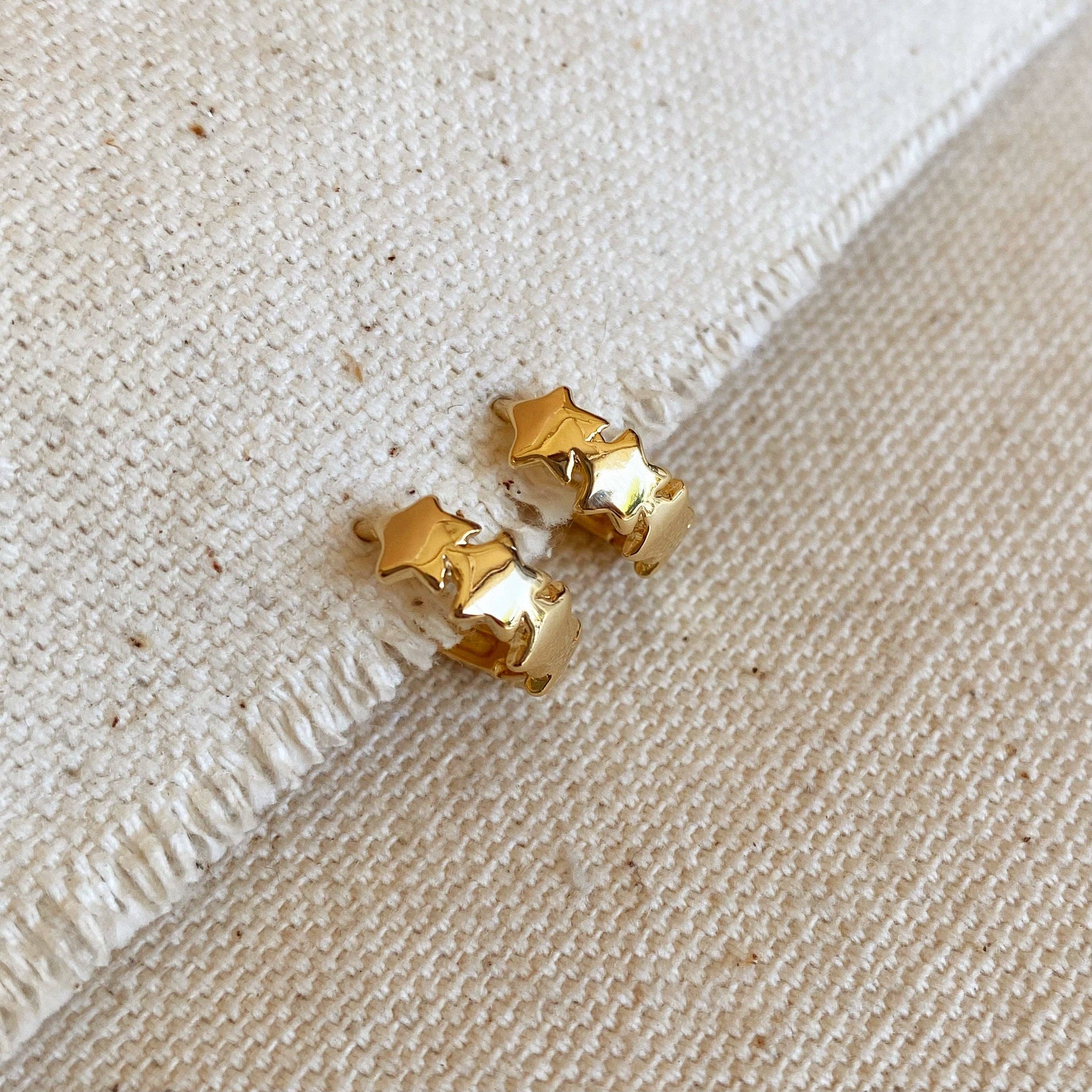 GoldFi - 18k Gold Filled Stars Clicker Hoop Earrings