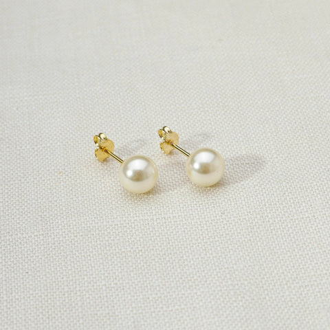 GoldFi - 18k Gold Filled  6 mm Classic Pearl Stud - Lulu Bella Boutique