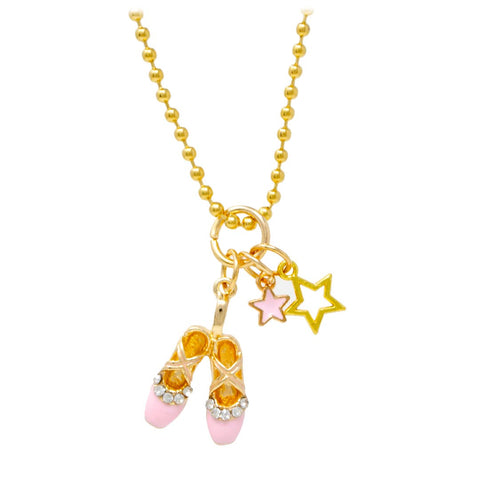 Tiny Treats and ZOMI GEMS - Ballet Slippers & Stars Gold Charm Necklace By ZOMI GEMS - Lulu Bella Boutique
