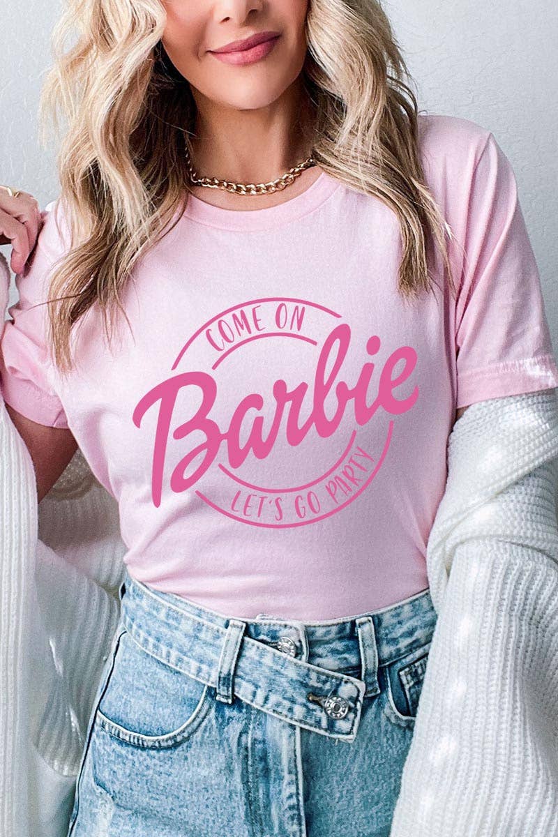 COLORBEAR - COME ON BARBIE,LET'S GO PARTY UNISEX SHORT SLEEVE,GRAPHIC