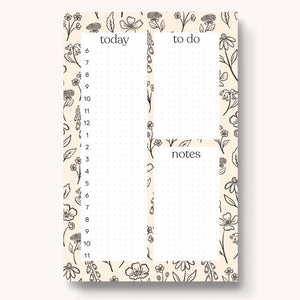 Pressed Floral Daily Planner Notepad, 8.5x5.5 in. - Lulu Bella Boutique