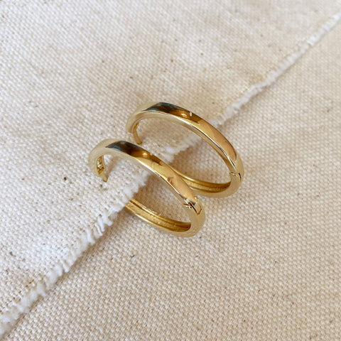 GoldFi - 18k Gold Filled Flat Hoop Earrings - Lulu Bella Boutique