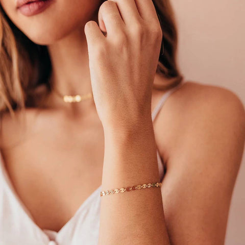 Space 46 Wholesale - 14K Gold Plated Disc Bracelet - Lulu Bella Boutique