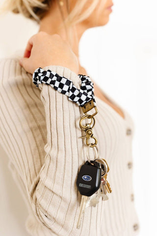 Shop ANDi - Black Checkerboard Keychain - Lulu Bella Boutique