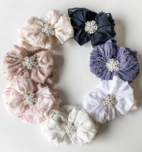 Rockin Royalty - Pearl Ruffled Headband