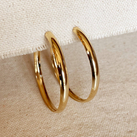 GoldFi - 18k Gold Filled 50mm Hollow C-Hoop Earrings - Lulu Bella Boutique